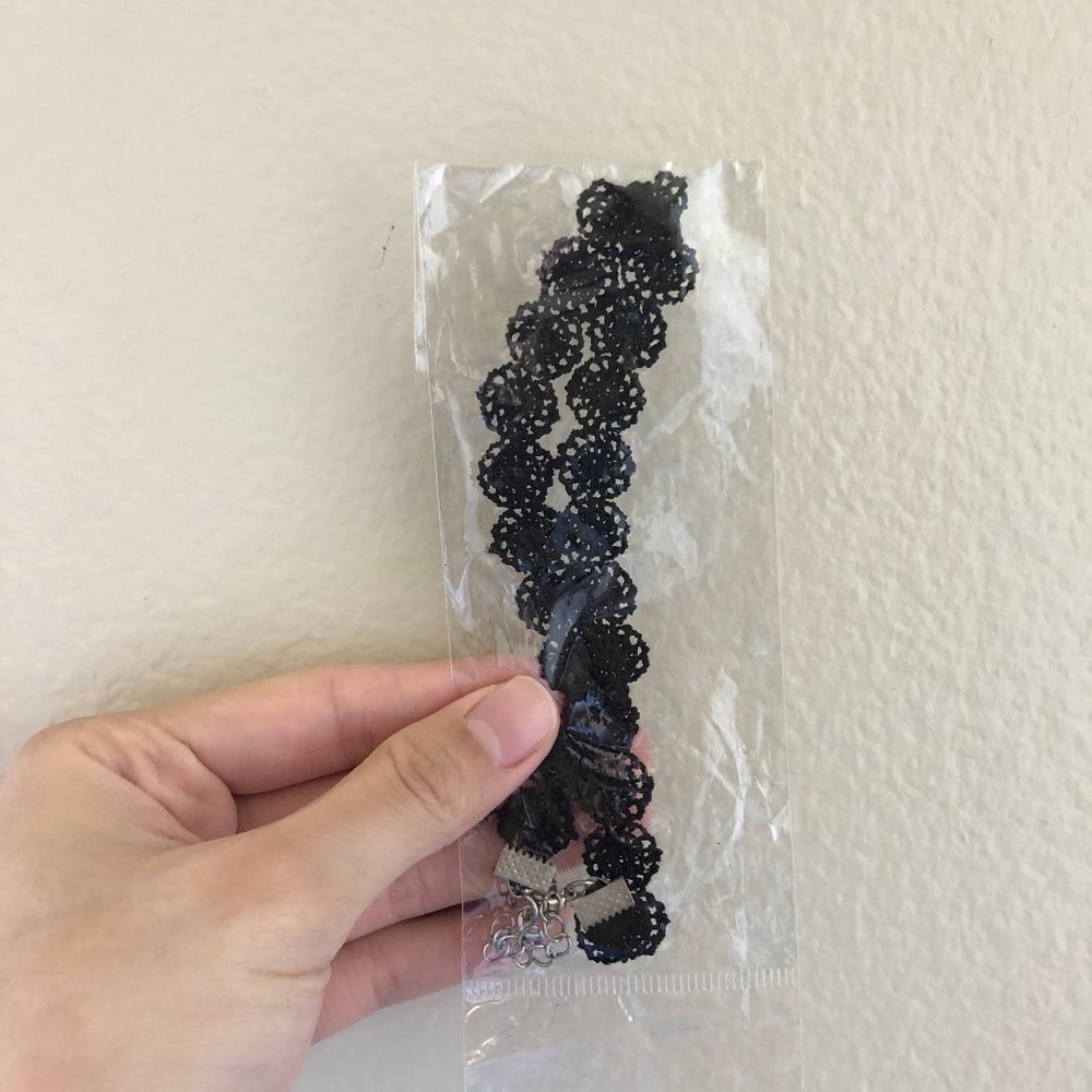 One set of 8 black chokers